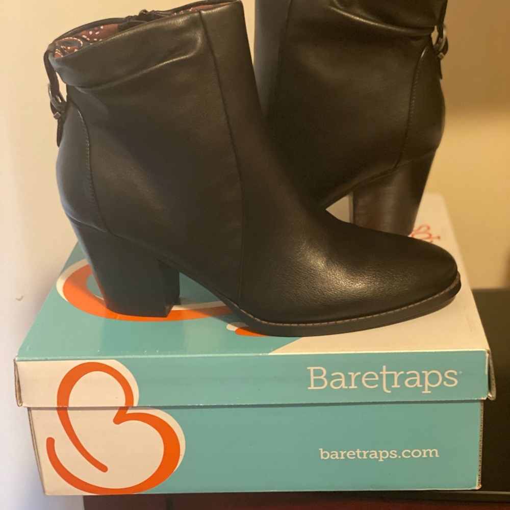 BareTraps Women's Sleek Black Heeled Boots